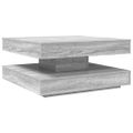 VidaXL Konferenčný stolík otočný o 360stupňov sivý sonoma 70x70x34,5cm