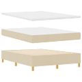 vidaXL Posteľ s pružinovým rámom s matracmi Krémová 140 x 190 cm látka