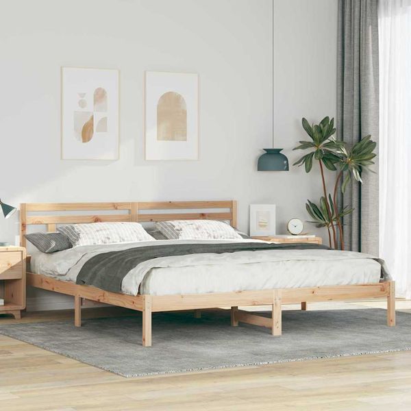 vidaXL Rám postele Hnedá 180 x 200 cm Masívne borovicové drevo