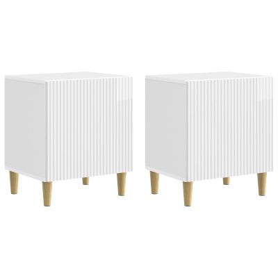 vidaXL Nočný stolík 2 pcs Biela s vysokým leskom 43 x 34,5 x 50 cm