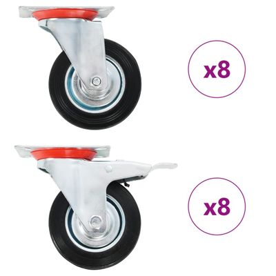 vidaXL Otočné kolieska 16 ks 100 mm