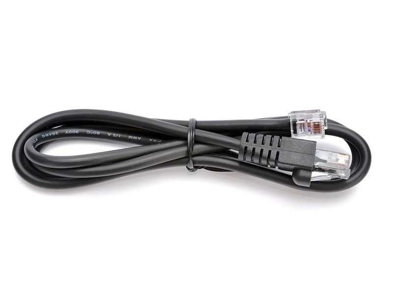 Kábel RJ12 9-12V pre pokladničnú zásuvku a tlačiareň/pokladňu, 1,1 m, čierny