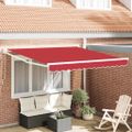 vidaXL Sklopná markíza Červená 350 x 250 cm 100% polyester a hliník