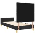 vidaXL Rám postele s čelnou doskou Čierna 100 x 200 cm látka