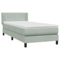 vidaXL Posteľný rám boxsping s matracom bledosivý 90x220 cm zamat