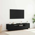 vidaXL TV skrinka 160 x 35 x 40 cm Čierna Kompozitné drevo