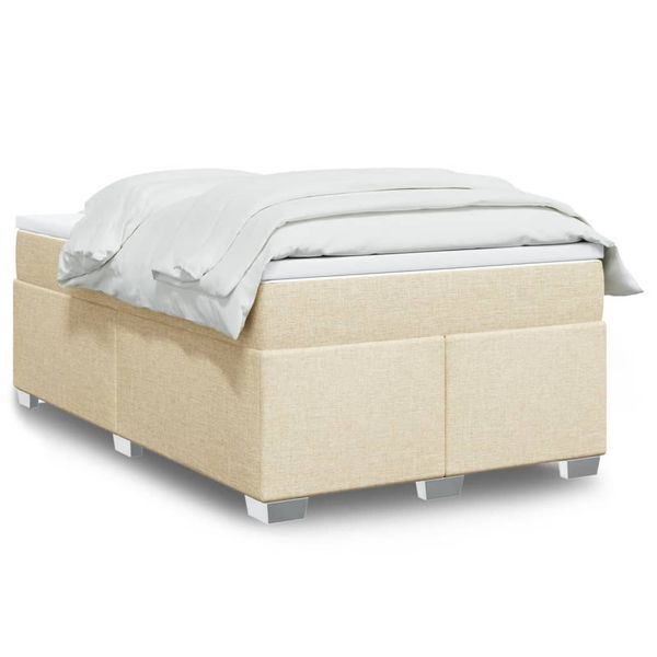 vidaXL Boxspring posteľ s matracom krémový 120x200 cm látka