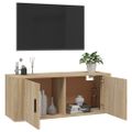 vidaXL Nástenná TV skrinka dub sonoma 100x34,5x40 cm