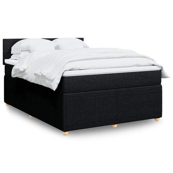 vidaXL Boxspring posteľ s matracom čierny 140x190 cm látka