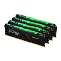Kingston FURY Beast/DDR4/32GB/3600MHz/CL17/4x8GB/RGB/Black Operacní pamet, DDR4, 32GB (4× 8GB kit), 3600MHz, DIMM, CL17, XMP, RGB podsvícení, cerná