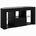 vidaXL Rohový LED TV kabinet 100 x 40 x 50 cm Čierna Kompozitné drevo
