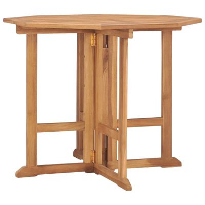 vidaXL Skladací záhradný jedálenský stôl 90x90x75 cm tíkový masív
