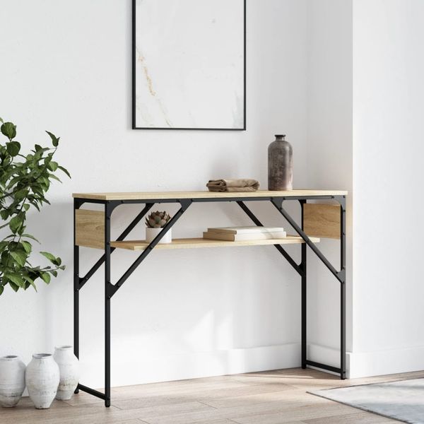 vidaXL Konzolový stolík s policou dub sonoma 105x30x75cm kompoz. drevo