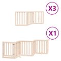 vidaXL Brána pre psa s dverami skladacia 15panely 750cm topoľové drevo