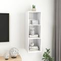 vidaXL Nástenná TV skrinka, lesklá biela 37x37x107cm, kompozitné drevo