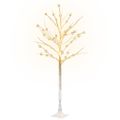 vidaXL LED strom s dizajnom bielej brezy 72 teplých bielych LED 150cm