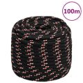 vidaXL Lodné lano čierne 18 mm 100 m polypropylén