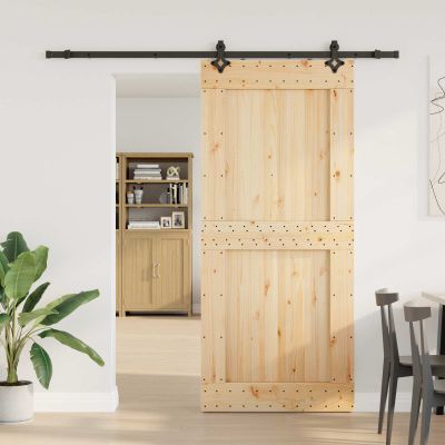vidaXL Posuvné dvere NARVIK Prírodná a čierna 100 x 210 cm (213,5 cm)