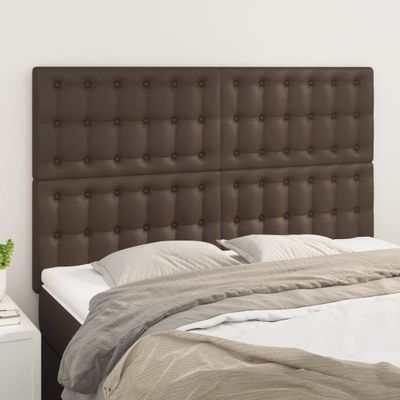 vidaXL Čelo postele hnedé 144x5x118/128 cm umelá koža