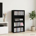 vidaXL Roh na skladovanie CD 4 ks Čierny dub 40 x 17 x 17 cm