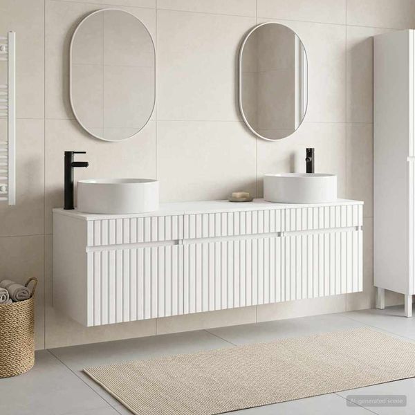vidaXL Set kabinetov do kúpeľne 3 ks Biela 49 x 44,5 x 65,5 cm