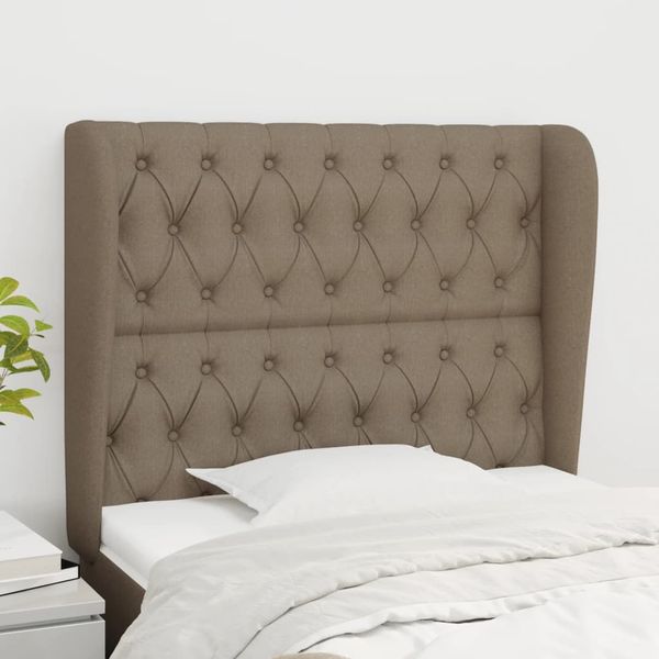 vidaXL Čelo postele so záhybmi sivohnedé 93 x 23 x 118/128 cm látka
