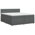 vidaXL Posteľ boxspring s matracom Tmavosivá 200 x 200 cm Látka