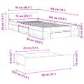 vidaXL Posteľný rám so zásuvkou čierny 75x190 cm kompozitné drevo