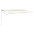 vidaXL Ručne zaťahovacia markíza s LED 500x350 cm krémová