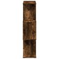 vidaXL Rozdeľovacia knižnica 3-posch.dymový dub 70x24x97cm komp. drevo