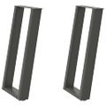 vidaXL Nohy ku konzolovému stolíku v tvare U, 2 ks, antracitové, 28 x (72-73) cm, oceľ