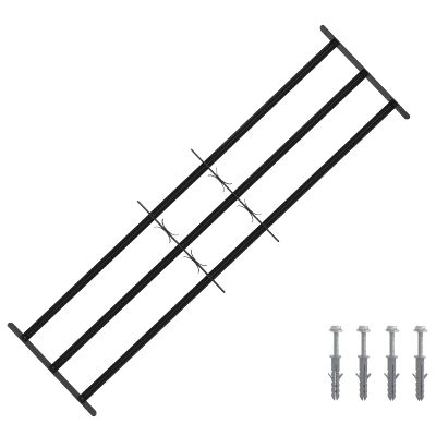 vidaXL Zabezpečovacia mriežka na okná s 3 priečkami 3 pcs 93-174 cm