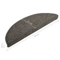 vidaXL Kobercové nášľapy na schody 15 ks antracitové 56x17x3 cm