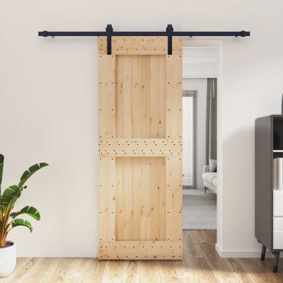vidaXL Posuvné dvere Prírodná a čierna 80 x 210 cm