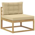 vidaXL Záhradná súprava gaučov 7 ks Biela a béžová Polyester