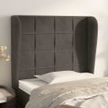 vidaXL Čelo postele so záhybmi tmavosivé 83x23x118/128 cm zamat