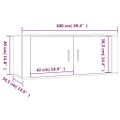 vidaXL Nástenné TV skrinky 3 ks dymový dub 100x34,5x40 cm