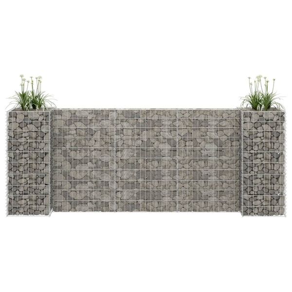 vidaXL Gabiónový kvetináč v tvare H, oceľový drôt 260x40x100 cm