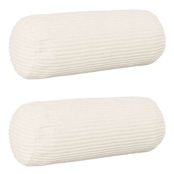 vidaXL Poťah na podložku 2 pcs HEERLEN Krémová Ø 15 x 40 cm manšestr