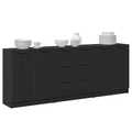 vidaXL Servírovacia skriňa 3 ks Čierny dub 180 x 30 x 70 cm