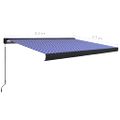 vidaXL Ručne ovládaná kazetová markíza modro-biela 350x250 cm