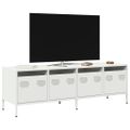vidaXL TV skrinka biela 135x39x43,5 cm oceľ valcovaná za studena