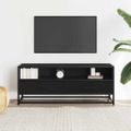 vidaXL TV skrinka čierna 100x34,5x40 cm kompozitné drevo a kov