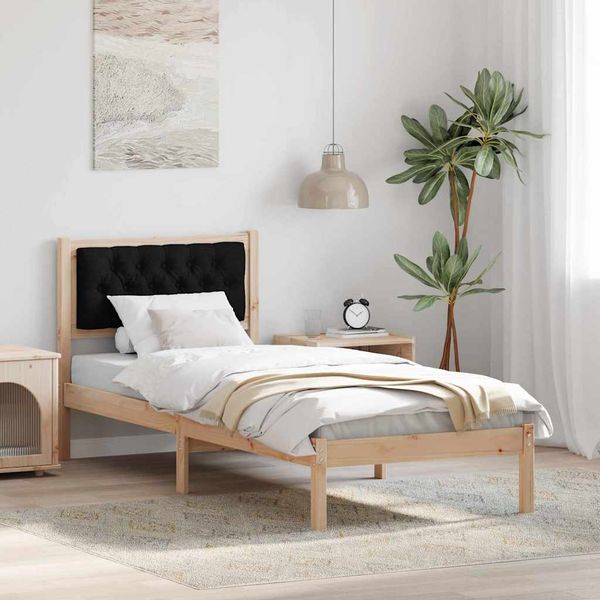 vidaXL Rám postele Čierna 80 x 200 cm Masívne borovicové drevo