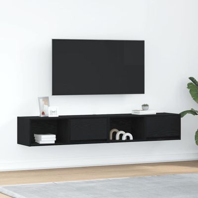 vidaXL TV stolíky 2 ks dub čierne 80x31x25,5 cm kompozitné drevo