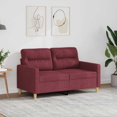 vidaXL 2-miestna pohovka vínovo-červená 120 cm látka