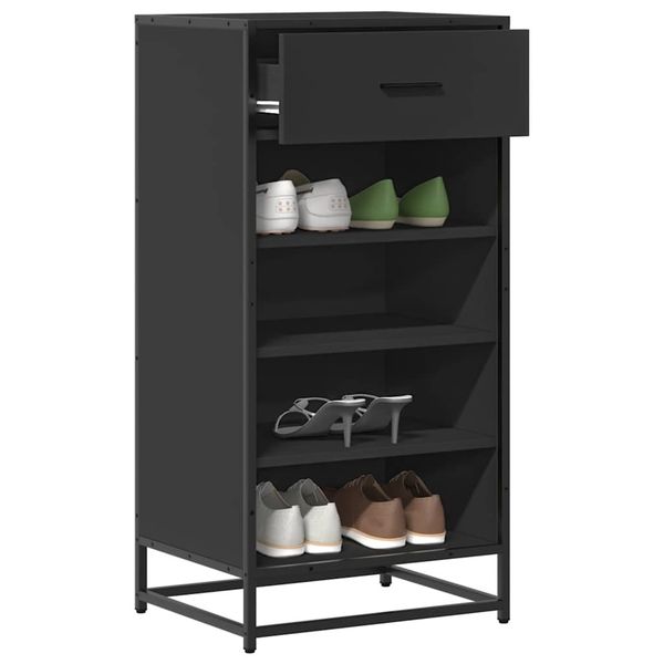 vidaXL Regál na topánky čierna 48x38x97,5 cm spracované drevo