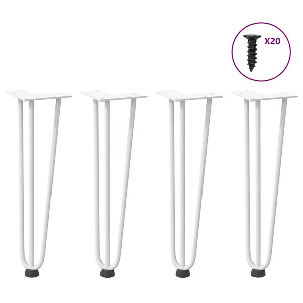 vidaXL Nohy do vlasov pre konferenčný stolík 4 ks, biele 42 cm, masívna oceľ