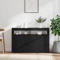 vidaXL Komoda s LED svetlami čierna 115,5x30x75 cm