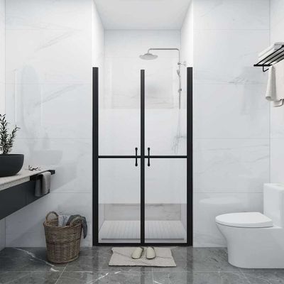 vidaXL Sprchové dvere polo-mliečne ESG (98-101)x190 cm